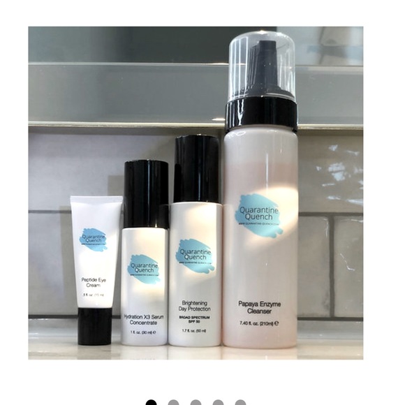 QQuench Skin Care Morning Set! Includes 4 full size products with waterproof bag